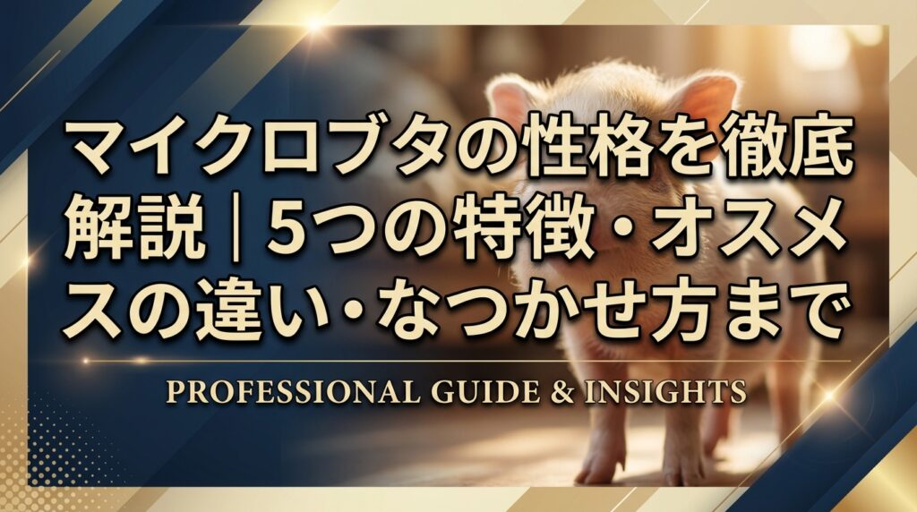マイクロブタの性格を徹底解説｜5つの特徴・オスメスの違い・なつかせ方まで