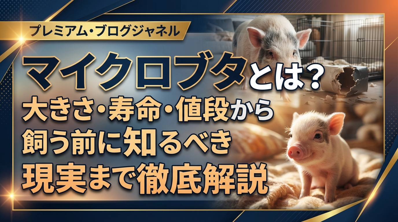マイクロブタとは?大きさ・寿命・値段から飼う前に知るべき現実まで徹底解説