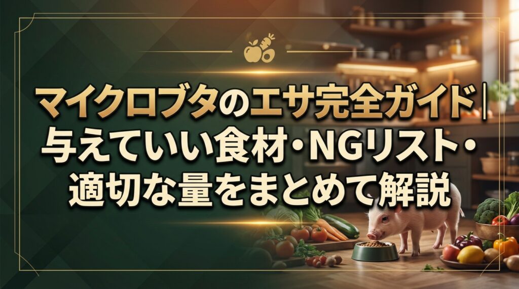 マイクロブタのエサ完全ガイド｜与えていい食材・NGリスト・適切な量をまとめて解説