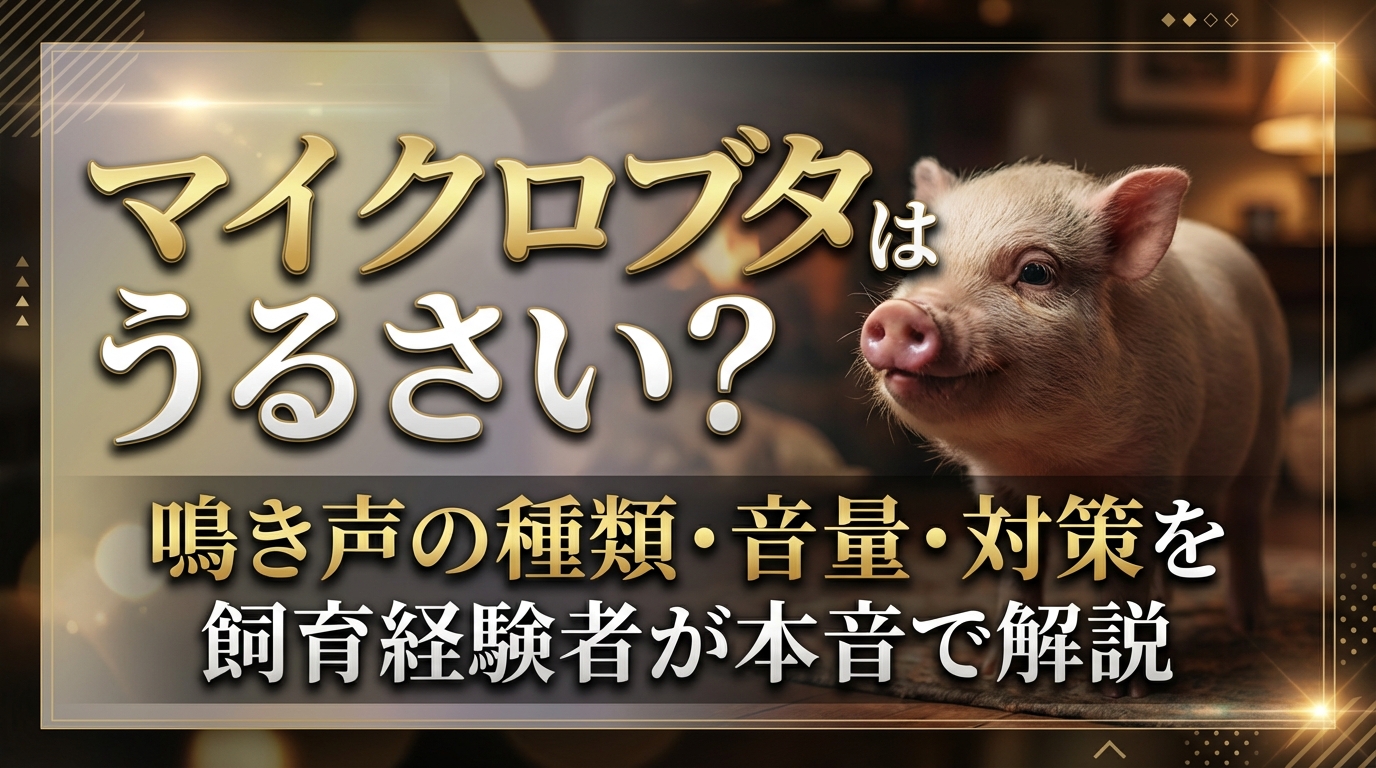 マイクロブタはうるさい?鳴き声の種類・音量・対策を飼育経験者が本音で解説