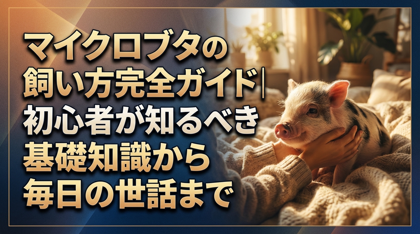 マイクロブタの飼い方完全ガイド|初心者が知るべき基礎知識から毎日の世話まで