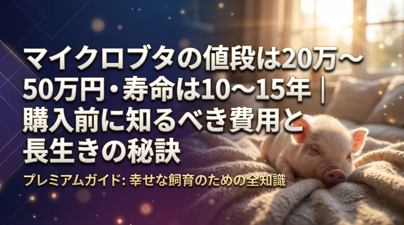 マイクロブタの値段は20万〜50万円・寿命は10〜15年|購入前に知るべき費用と長生きの秘訣