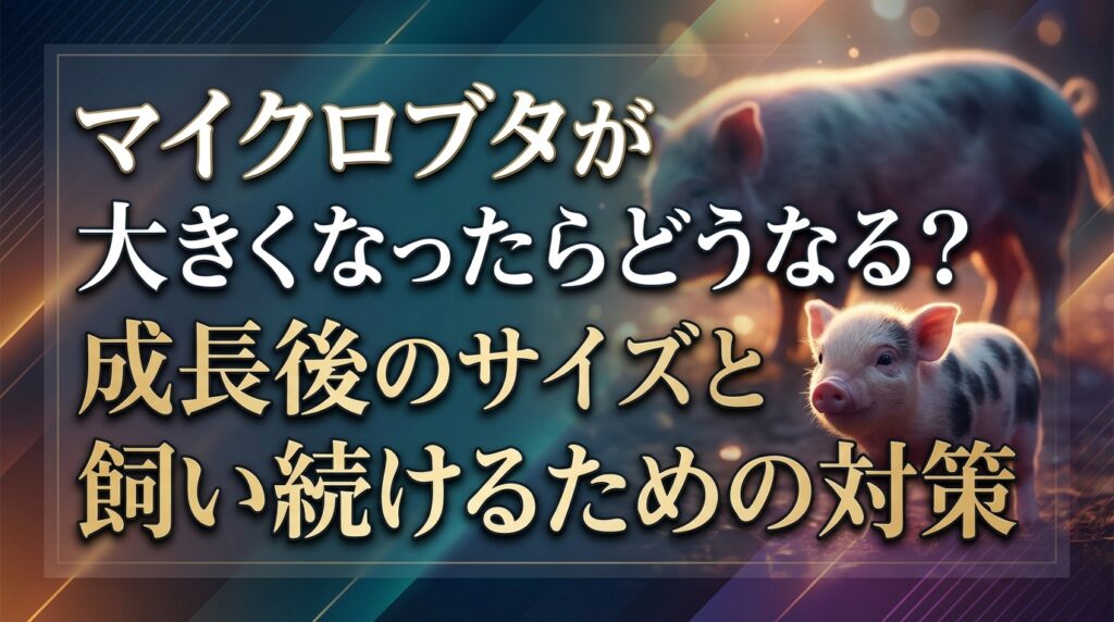 マイクロブタが大きくなったらどうなる？成長後のサイズと飼い続けるための対策