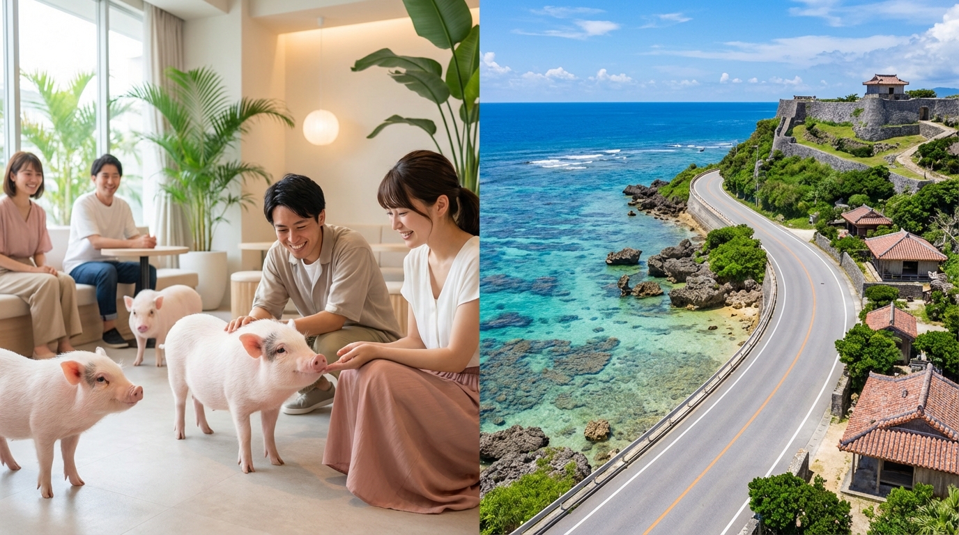 沖縄マイクロブタカフェ×周辺観光モデルコース