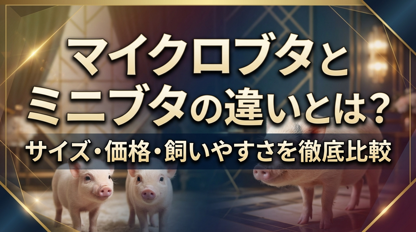 マイクロブタとミニブタの違いとは?サイズ・価格・飼いやすさを徹底比較