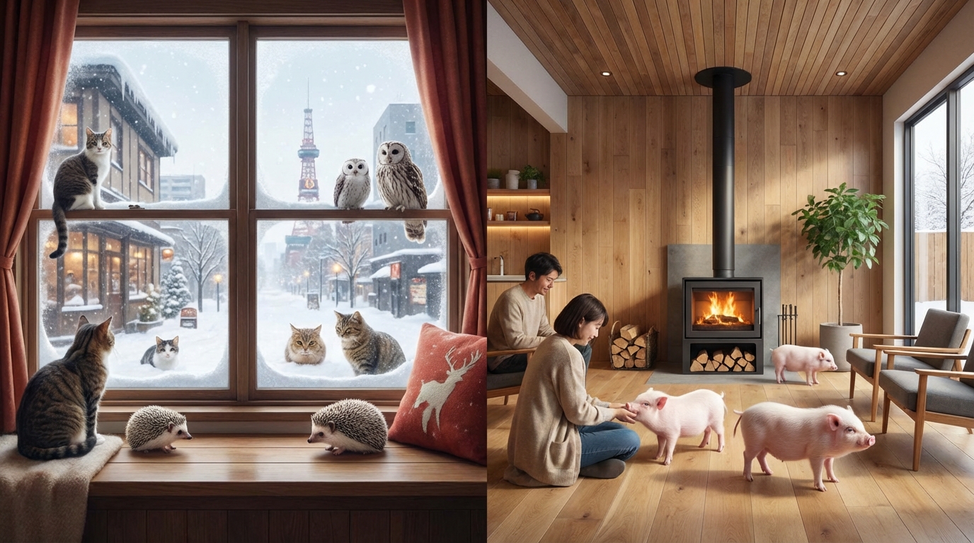 札幌の他の動物カフェとマイクロブタカフェを比較