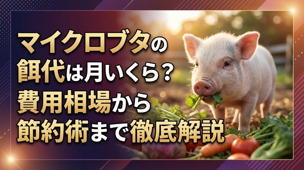 マイクロブタの餌代は月いくら？費用相場から節約術まで徹底解説