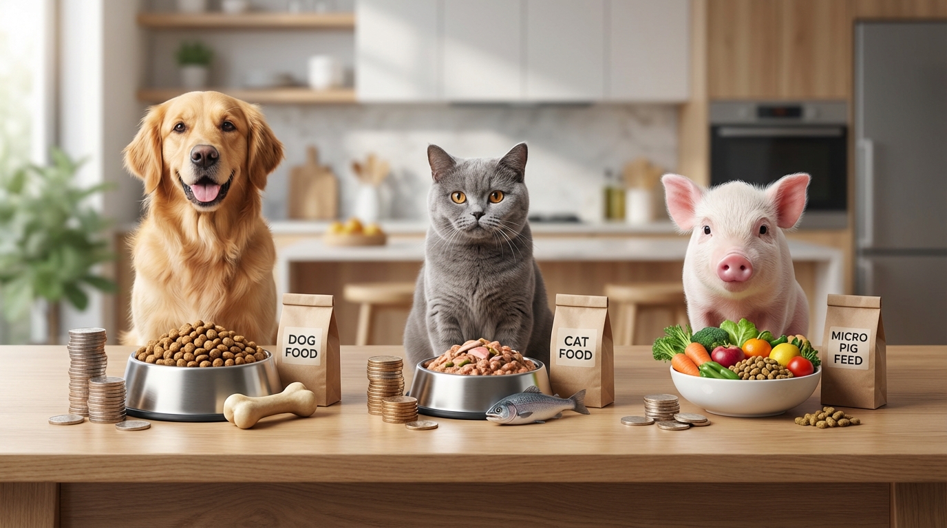 犬・猫と比較|マイクロブタの餌代は高い?安い?