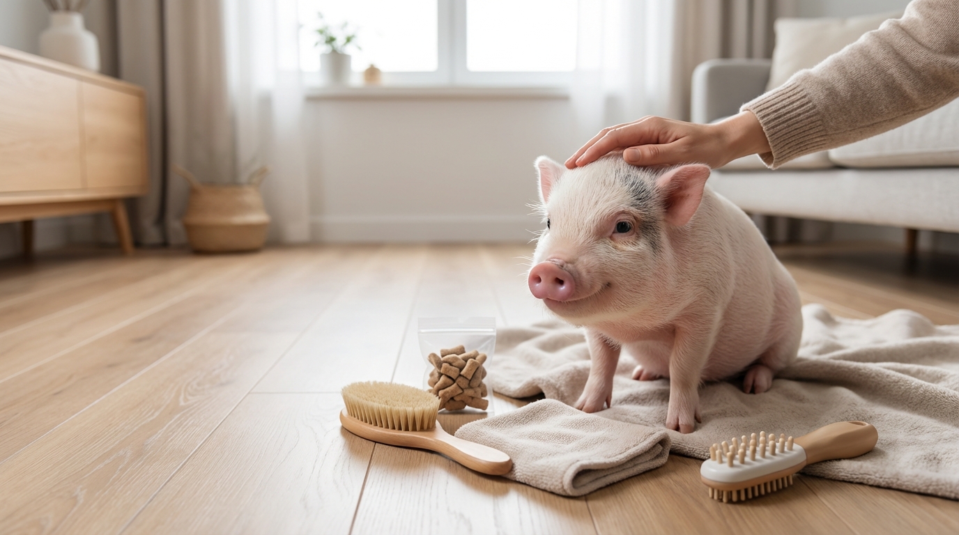 マイクロブタを撫でる時にあると便利なグッズ