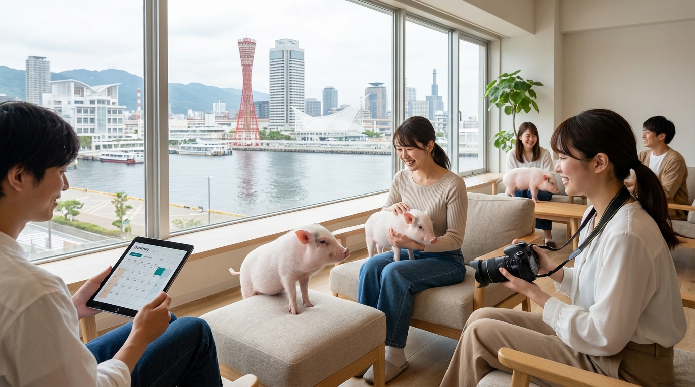 神戸のマイクロブタカフェの予約方法と来店準備