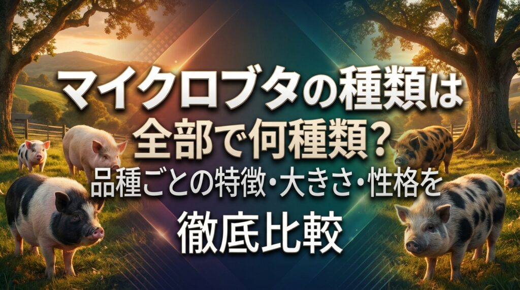 マイクロブタの種類は全部で何種類？品種ごとの特徴・大きさ・性格を徹底比較
