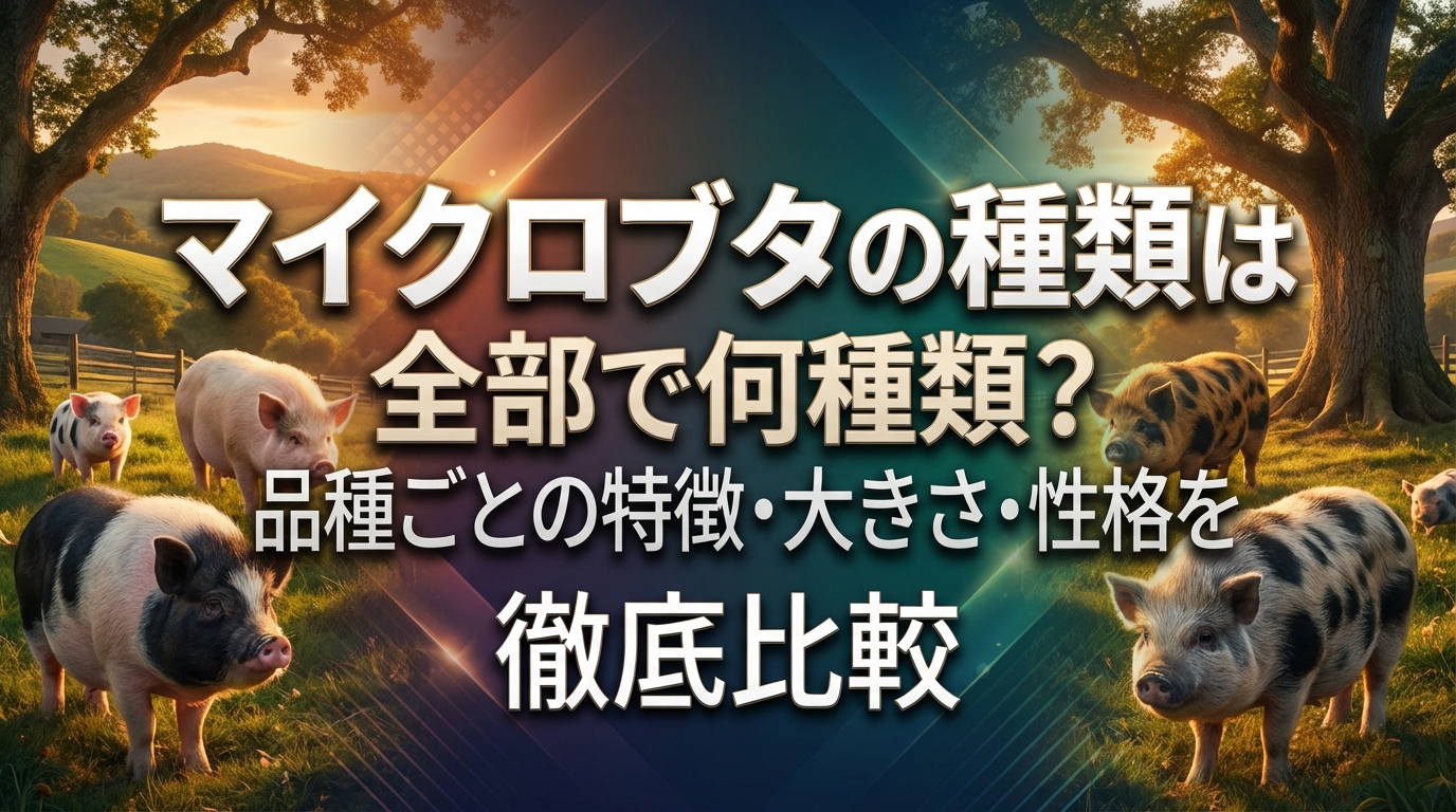 マイクロブタの種類は全部で何種類?品種ごとの特徴・大きさ・性格を徹底比較