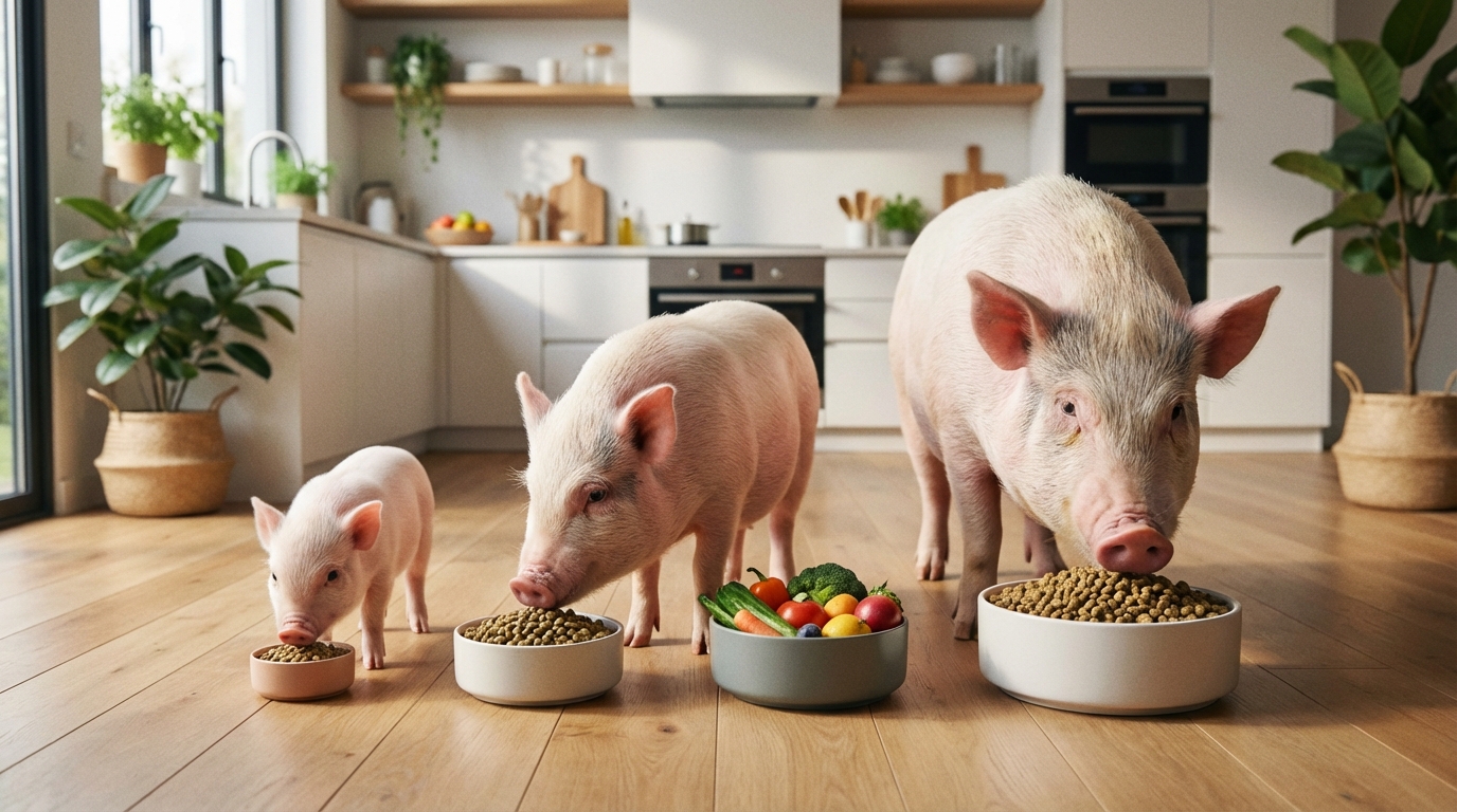 マイクロブタの食事量と回数｜体重別の目安