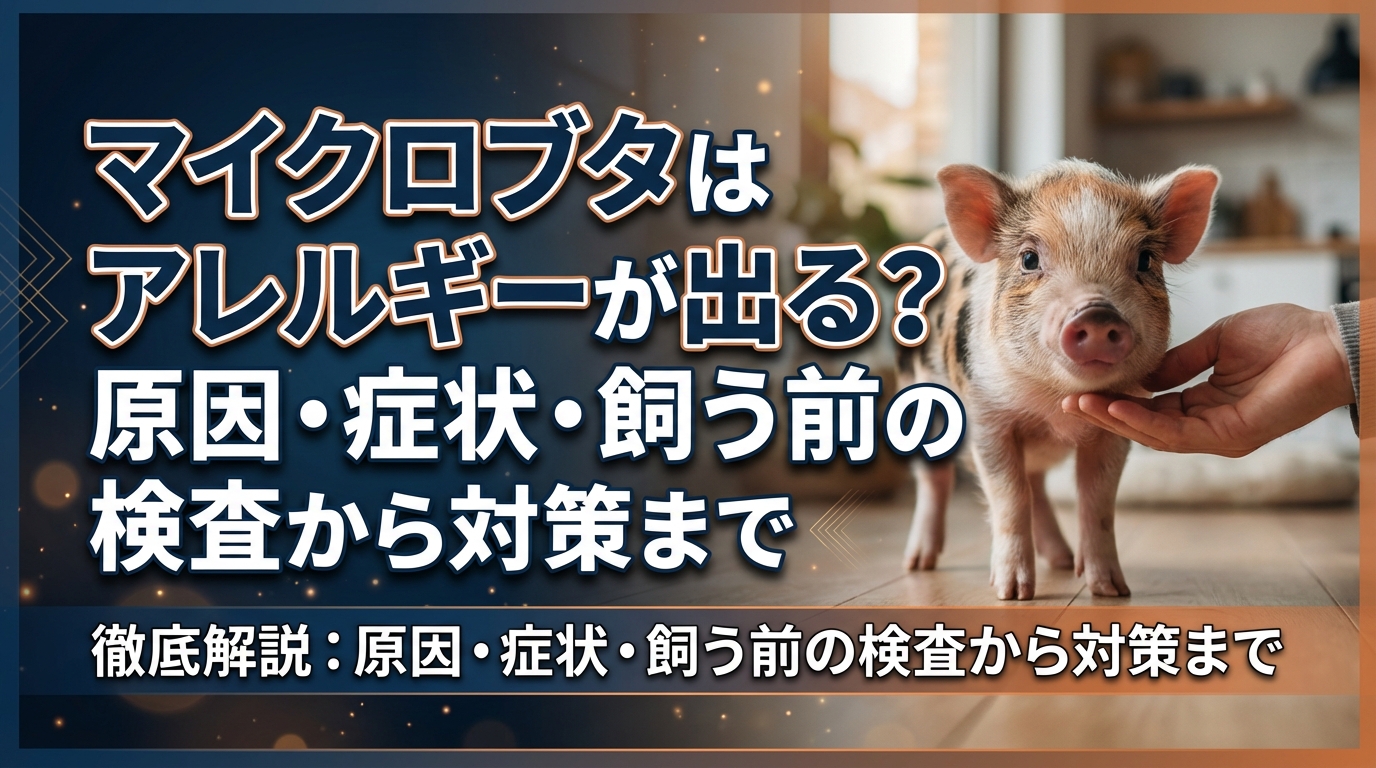 マイクロブタはアレルギーが出る？原因・症状・飼う前の検査から対策まで徹底解説