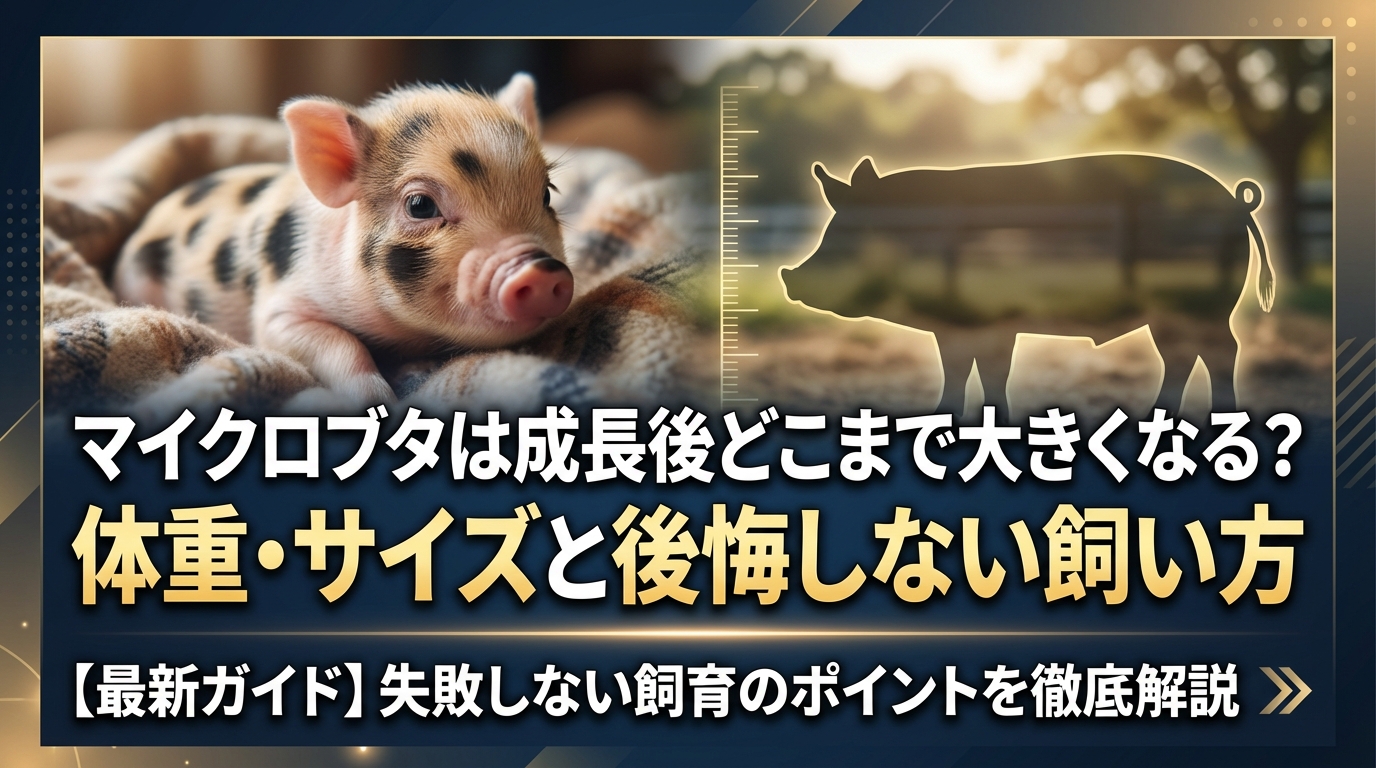 マイクロブタは成長後どこまで大きくなる?体重・サイズと後悔しない飼い方