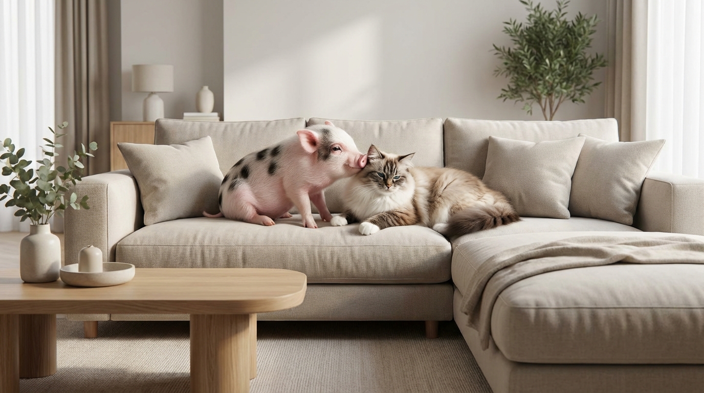 【実践】マイクロブタと猫を慣らす5ステップ