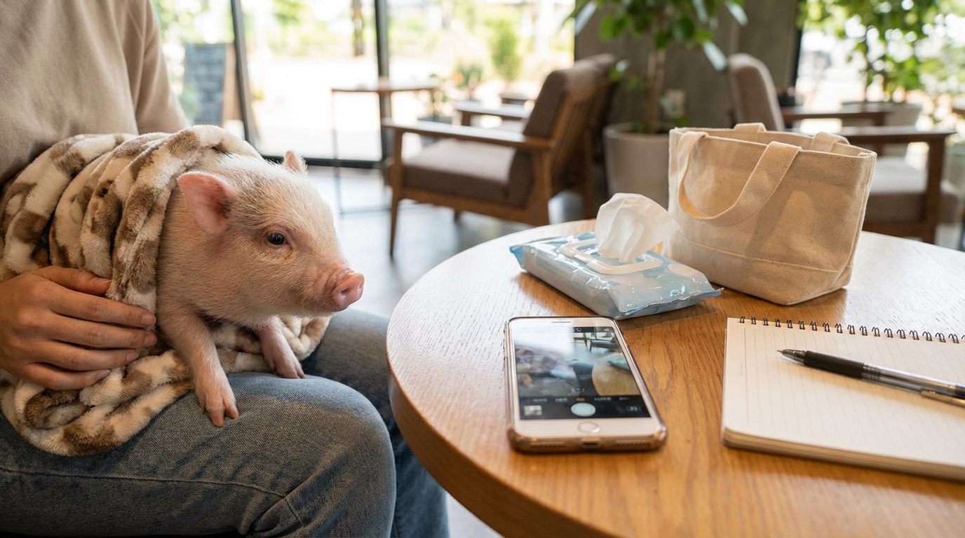 マイクロブタカフェに行くときの服装・持ち物チェックリスト