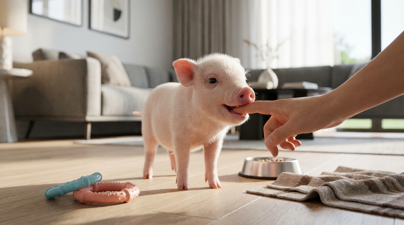 マイクロブタが噛む5つの理由|原因がわかれば対処できる