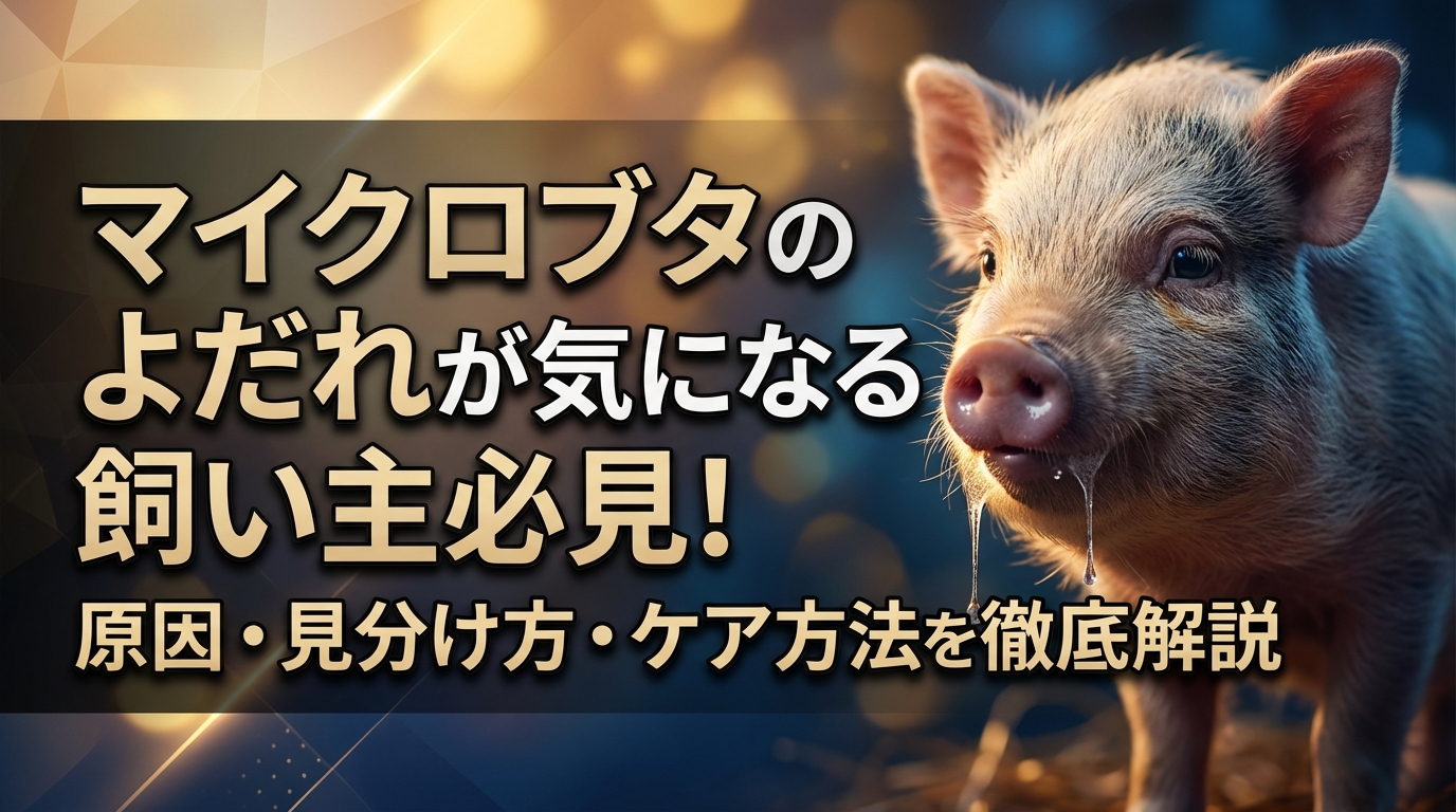 マイクロブタのよだれが気になる飼い主必見！原因・見分け方・ケア方法を徹底解説