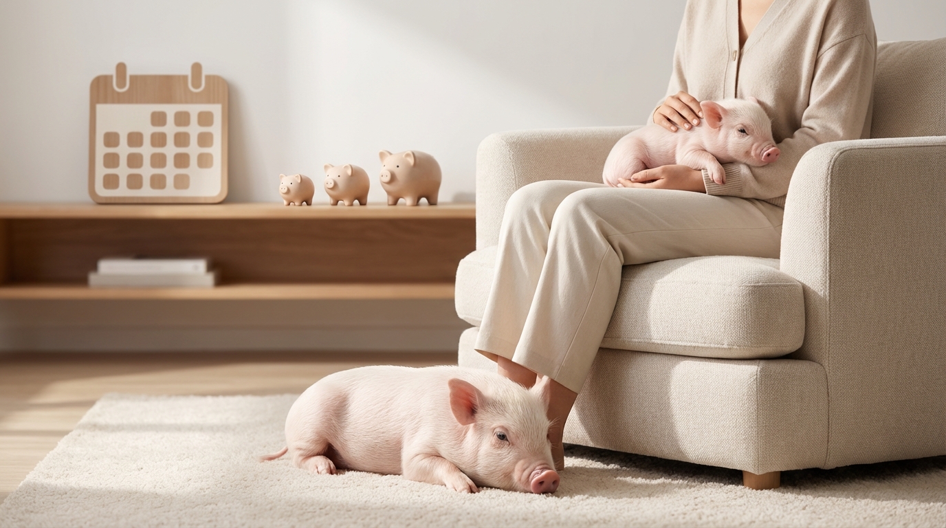 マイクロブタの体重と抱っこに適した時期【月齢別一覧】