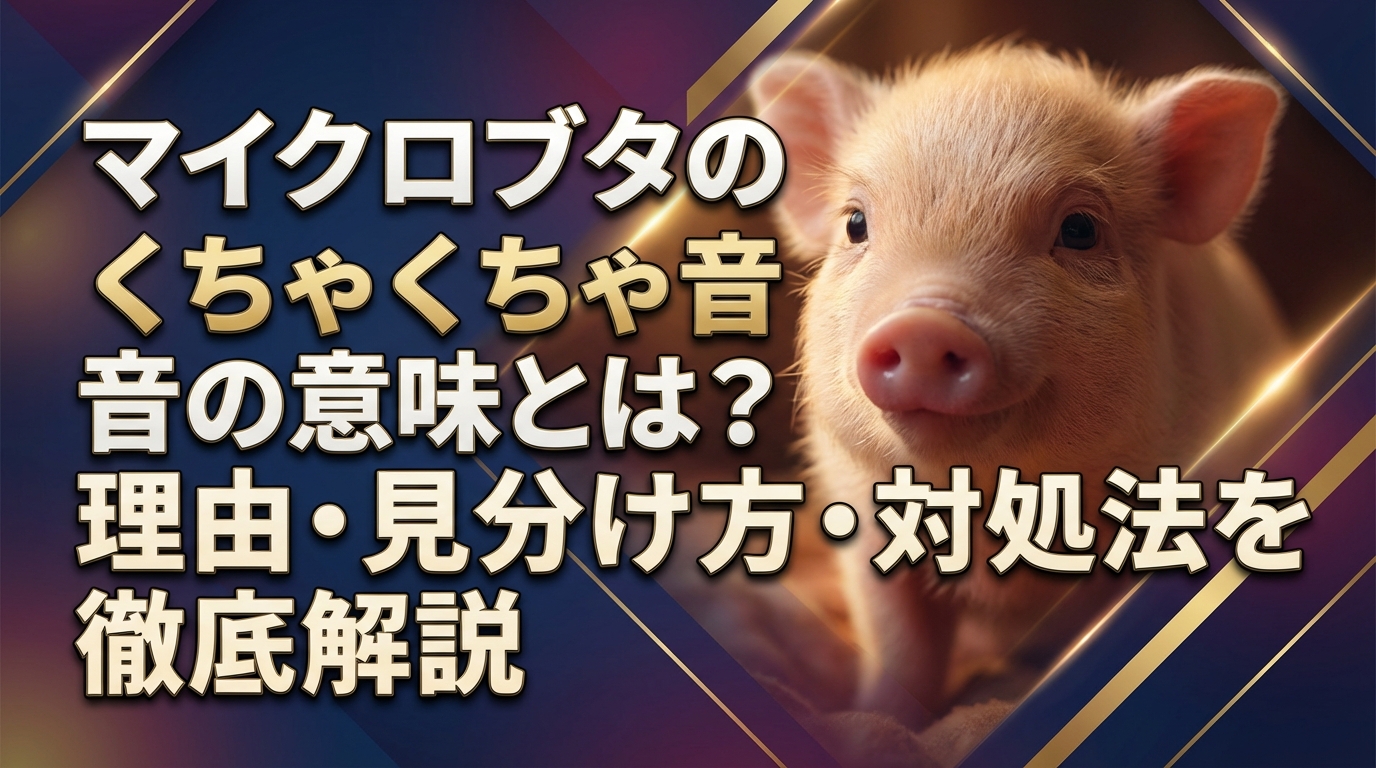 マイクロブタのくちゃくちゃ音の意味とは？理由・見分け方・対処法を徹底解説