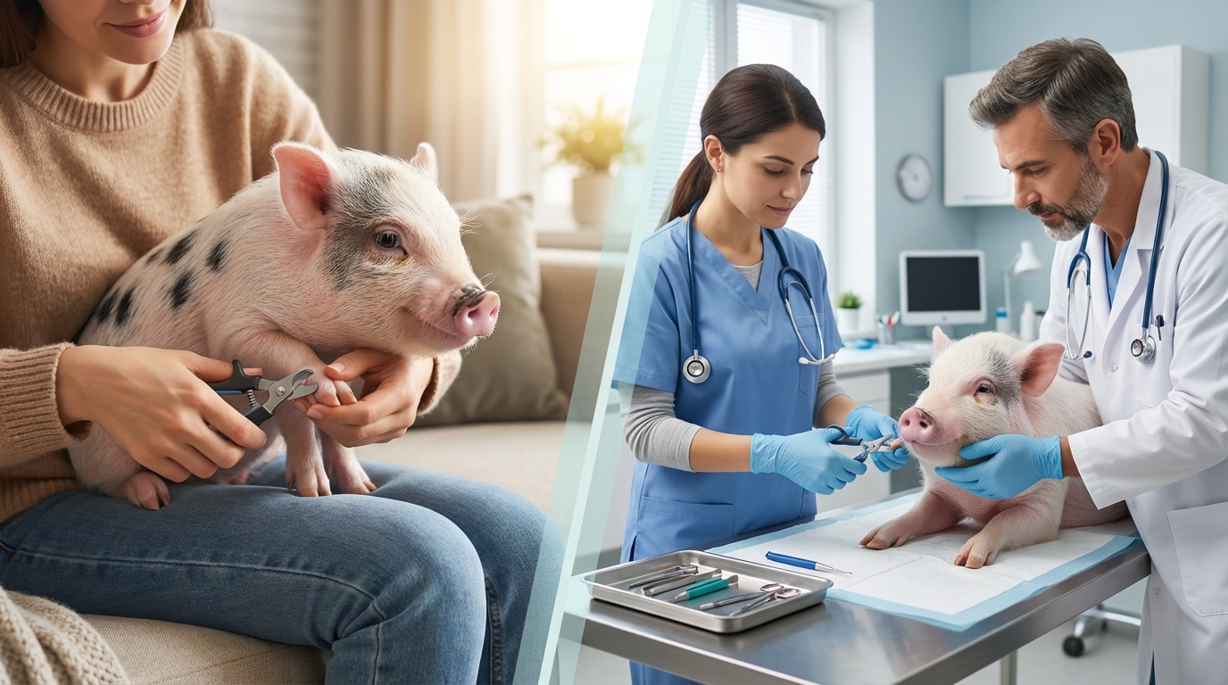 マイクロブタの爪切りは自分でやる?プロに任せる?