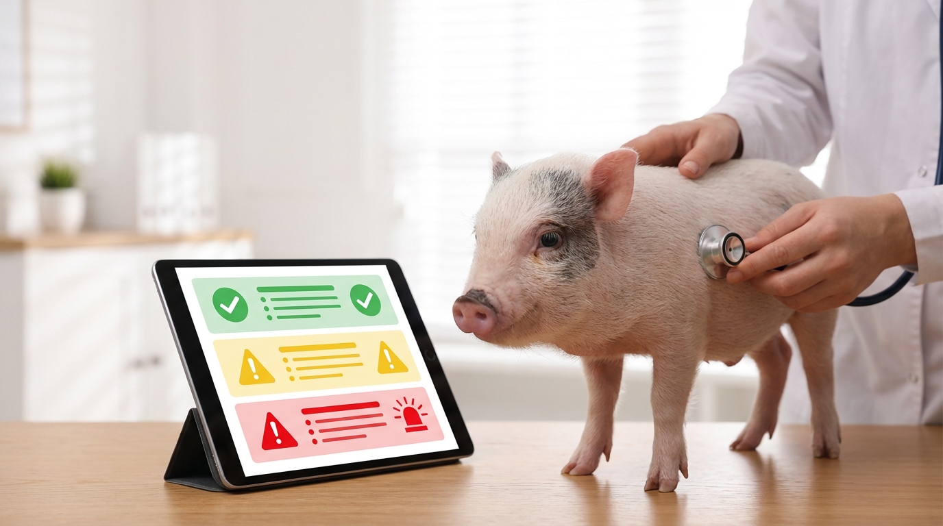 【緊急度別】マイクロブタの病気チェック表|この症状が出たらすぐ病院へ