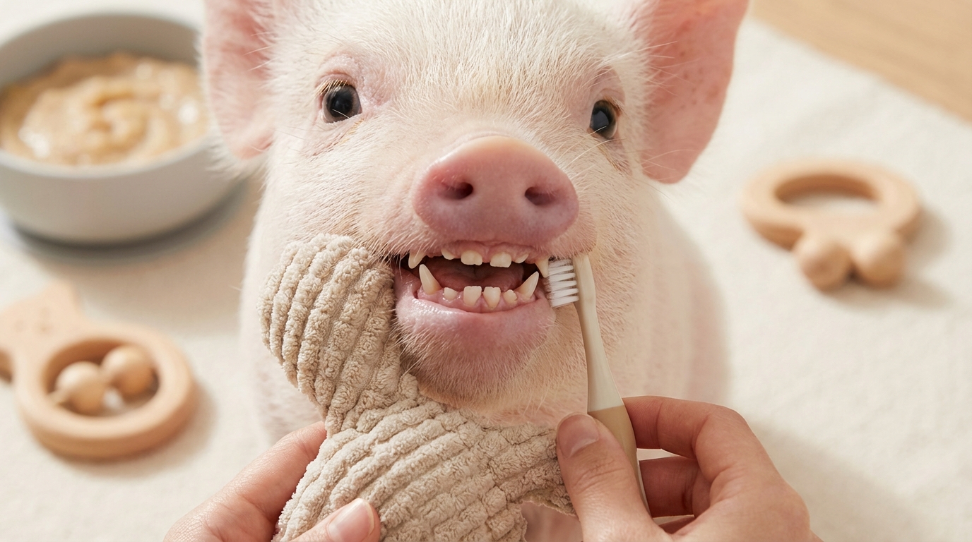 マイクロブタの歯の生え変わり|時期・症状・飼い主がすべき対応