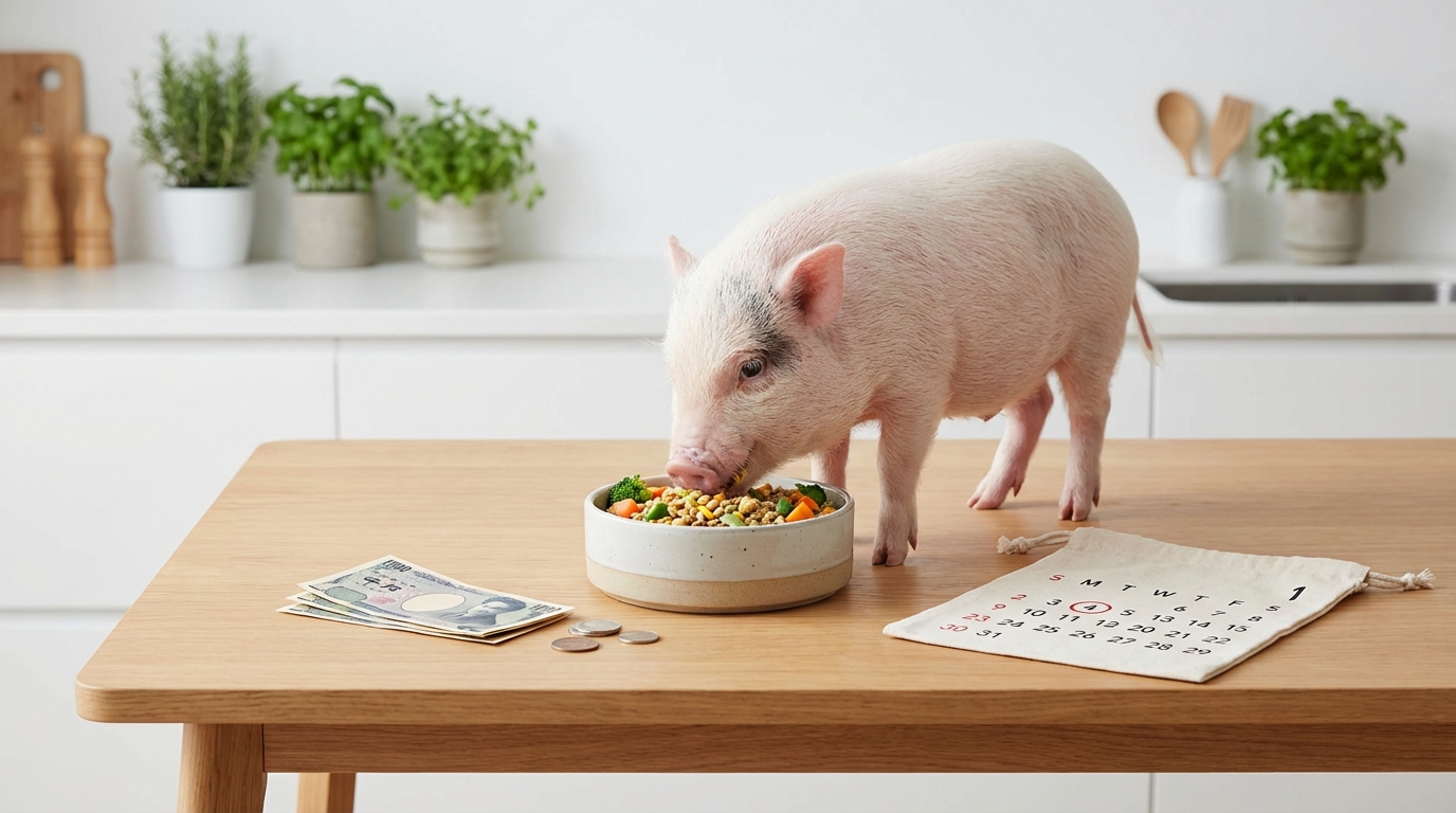 【結論】マイクロブタの食費は月8,000円〜12,000円が目安