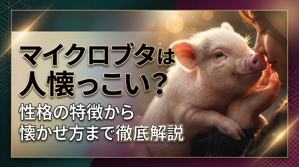 マイクロブタは人懐っこい？性格の特徴から懐かせ方まで徹底解説