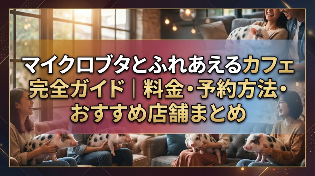 マイクロブタとふれあえるカフェ完全ガイド｜料金・予約方法・おすすめ店舗まとめ