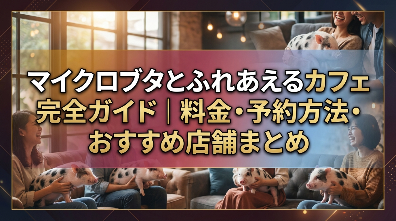 マイクロブタとふれあえるカフェ完全ガイド｜料金・予約方法・おすすめ店舗まとめ