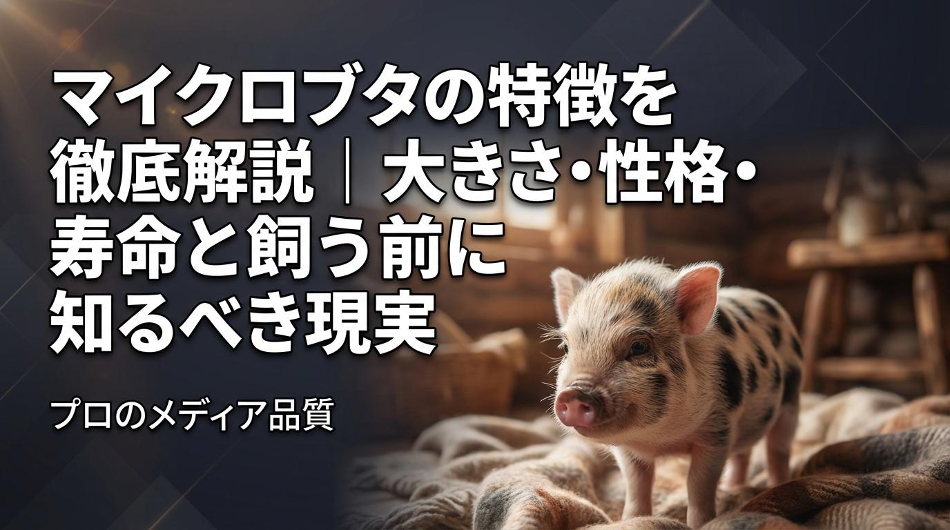 マイクロブタの特徴を徹底解説|大きさ・性格・寿命と飼う前に知るべき現実