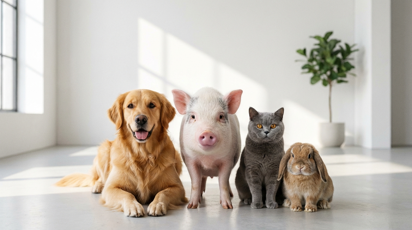 マイクロブタと犬・猫・うさぎの特徴を比較