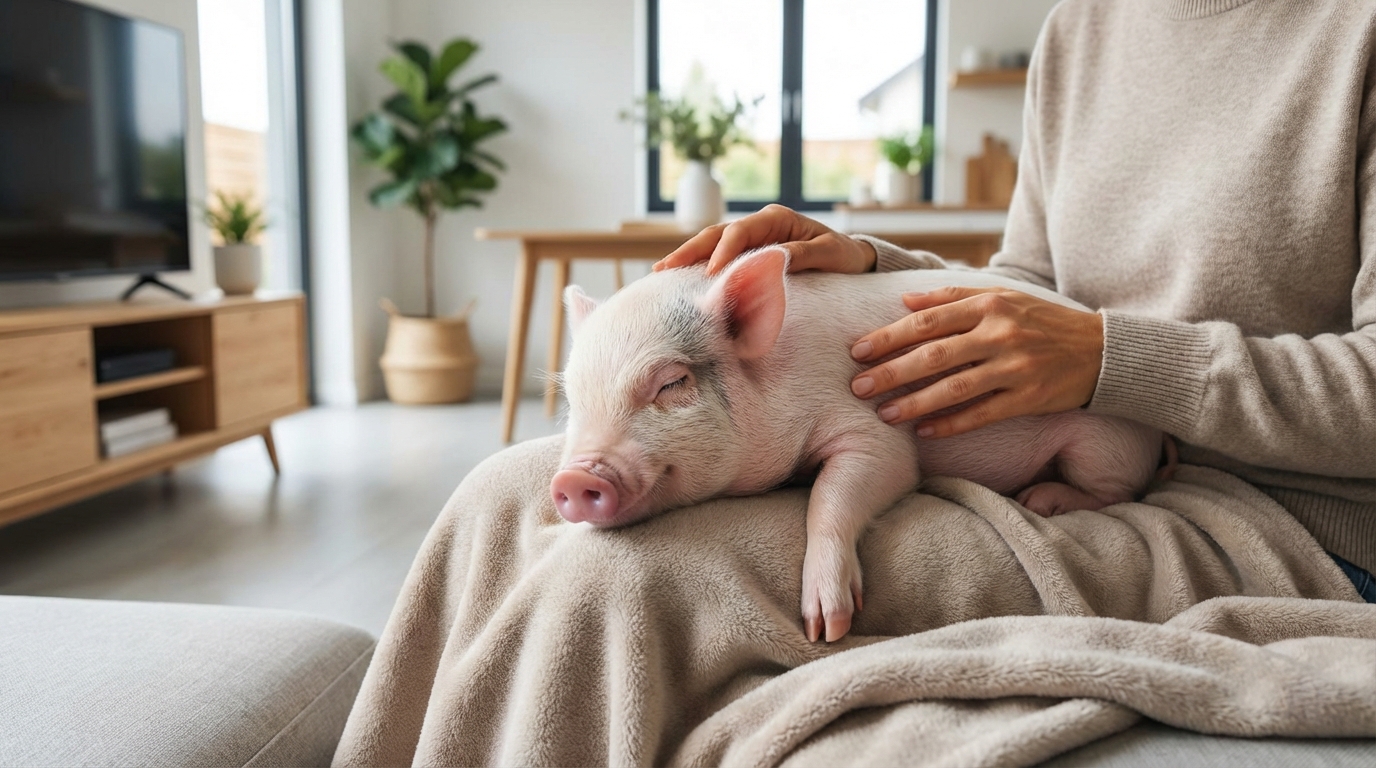 マイクロブタを膝に乗せる方法|信頼関係を築く5ステップ