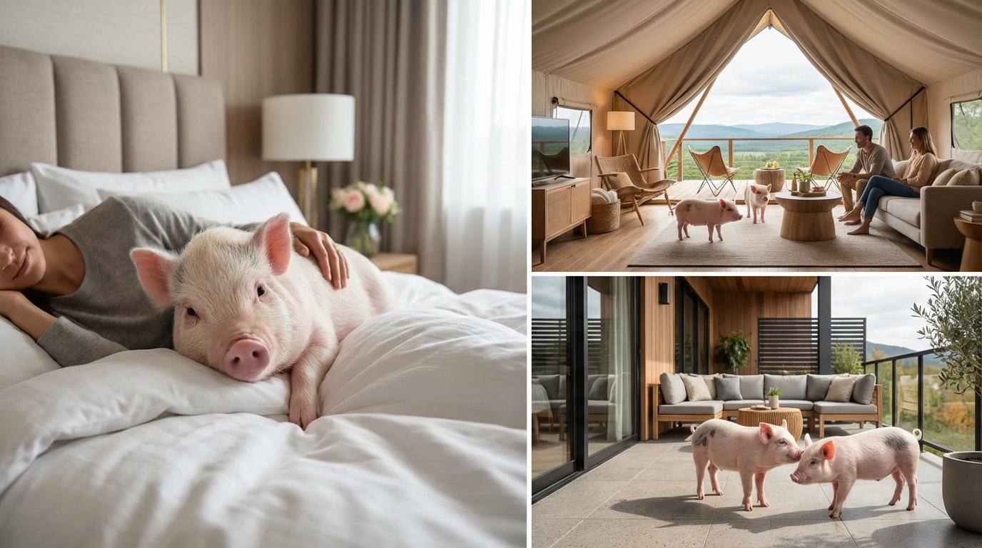 マイクロブタと泊まれるおすすめ施設7選【エリア別】