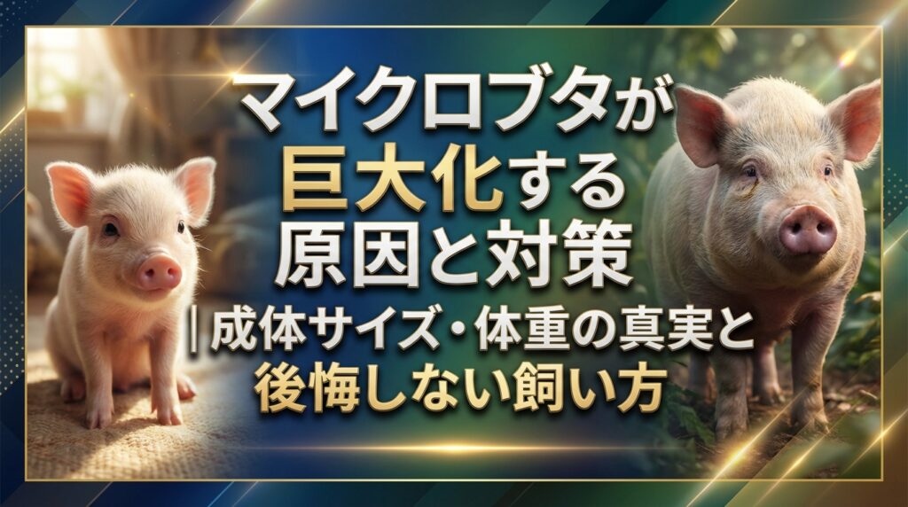 マイクロブタが巨大化する原因と対策｜成体サイズ・体重の真実と後悔しない飼い方