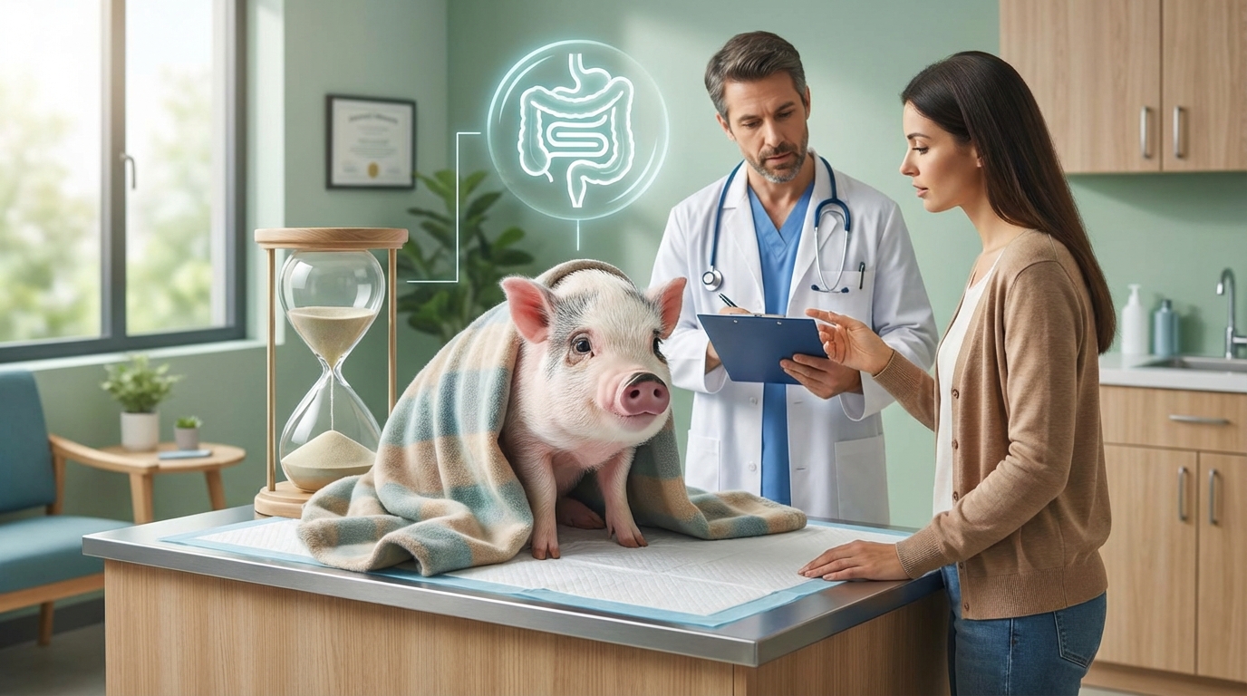 マイクロブタの便秘で病院に行くべきタイミングと受診の流れ