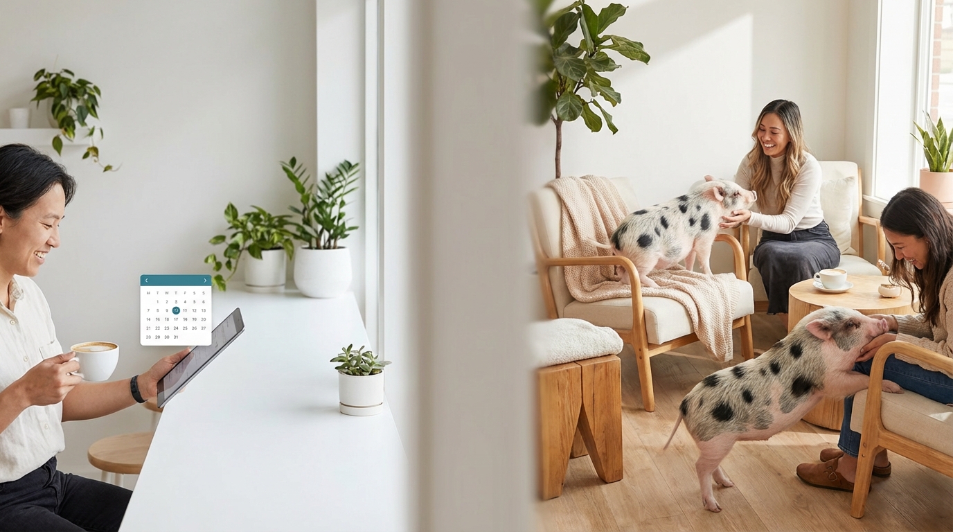 マイクロブタカフェの予約方法と当日の流れ