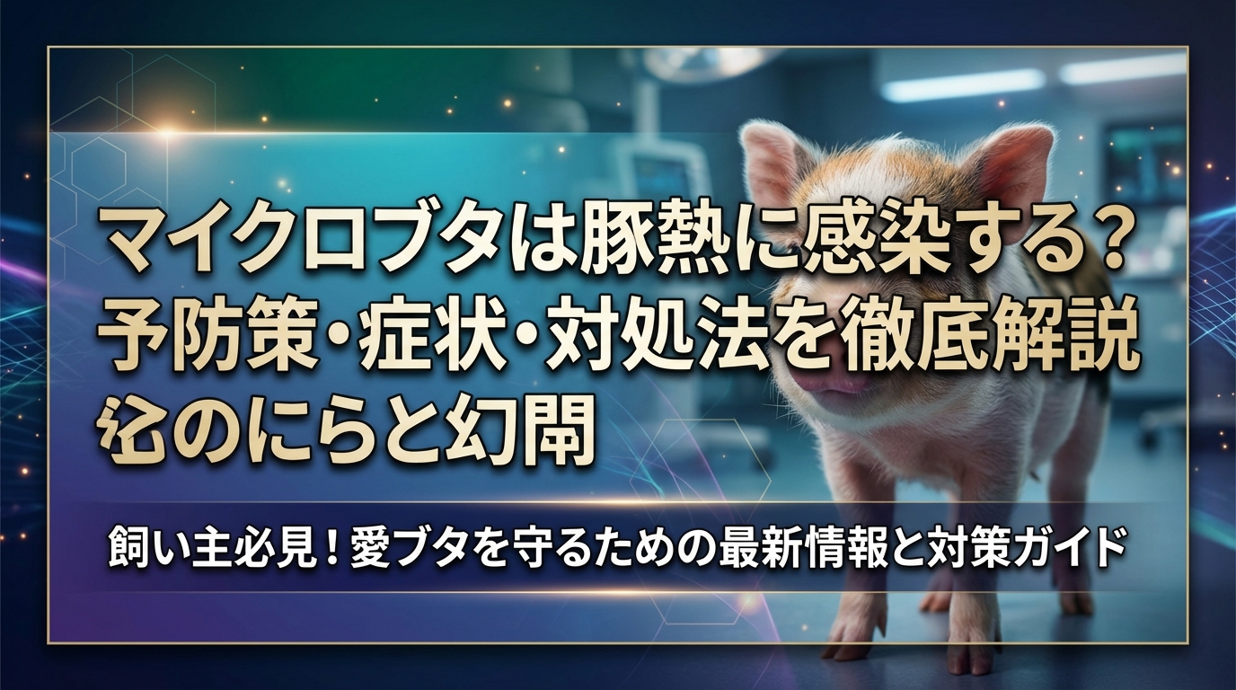 マイクロブタは豚熱に感染する?予防策・症状・対処法を徹底解説