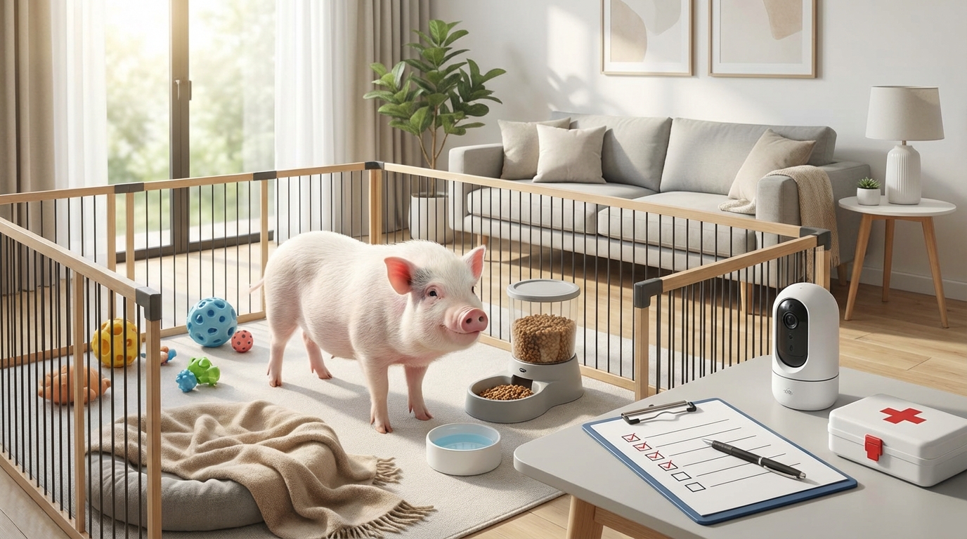 マイクロブタを安全にお留守番させるための準備チェックリスト