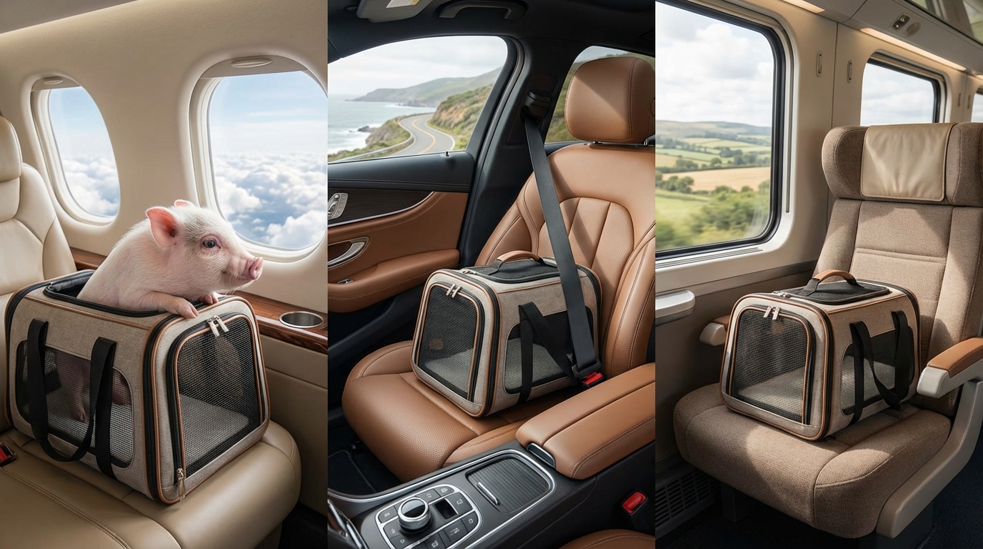 マイクロブタを旅行に連れていく場合の移動手段