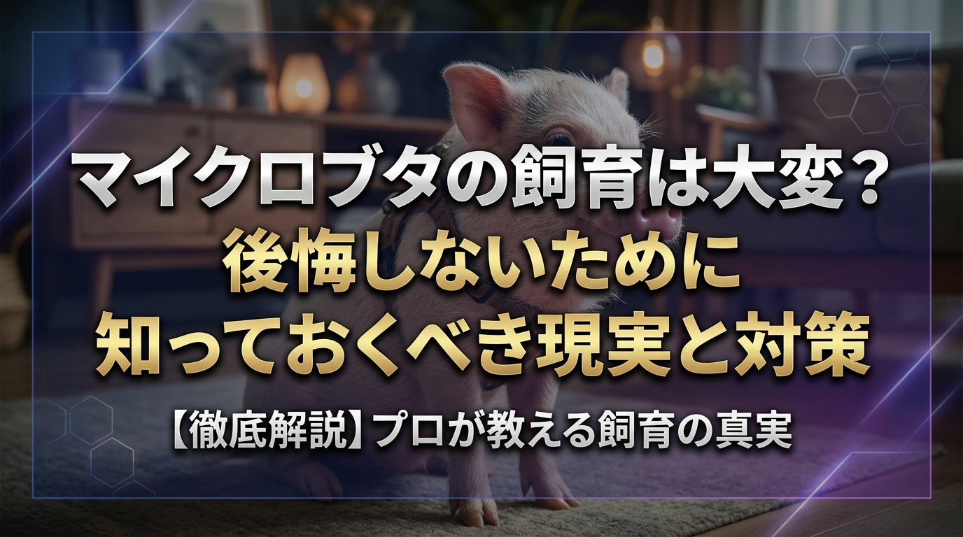マイクロブタの飼育は大変?後悔しないために知っておくべき現実と対策