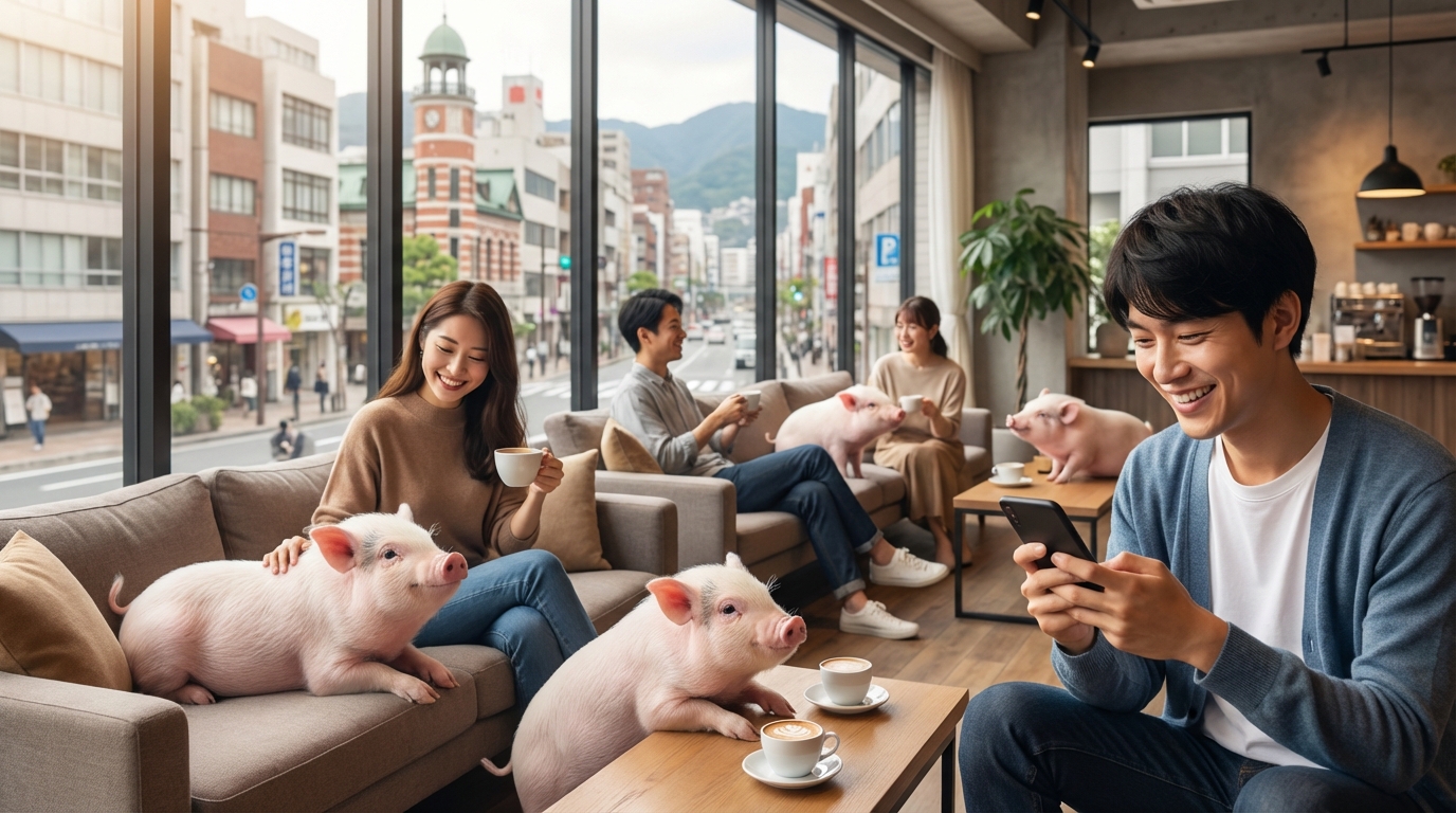 三宮にマイクロブタカフェはある？【結論から紹介】