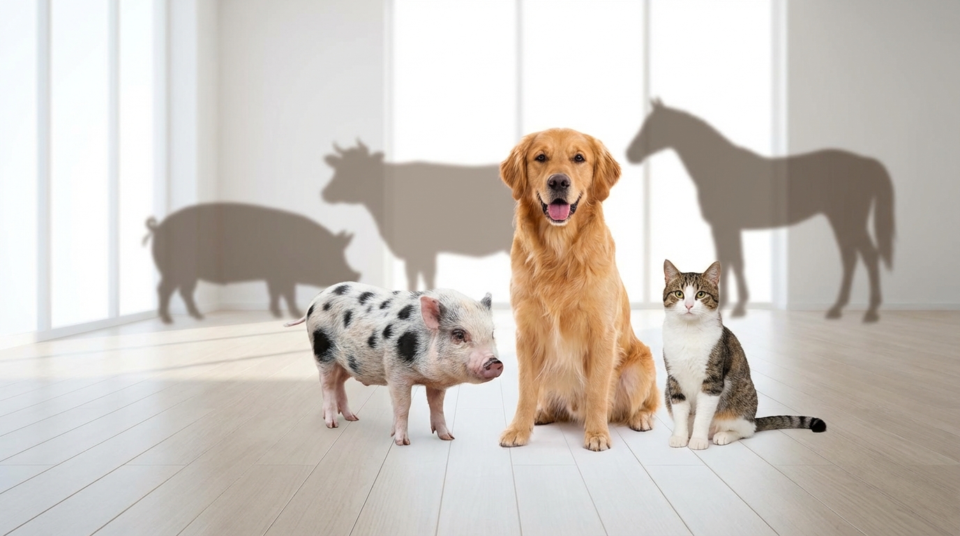 他の動物と比較|マイクロブタの大きさをイメージしよう