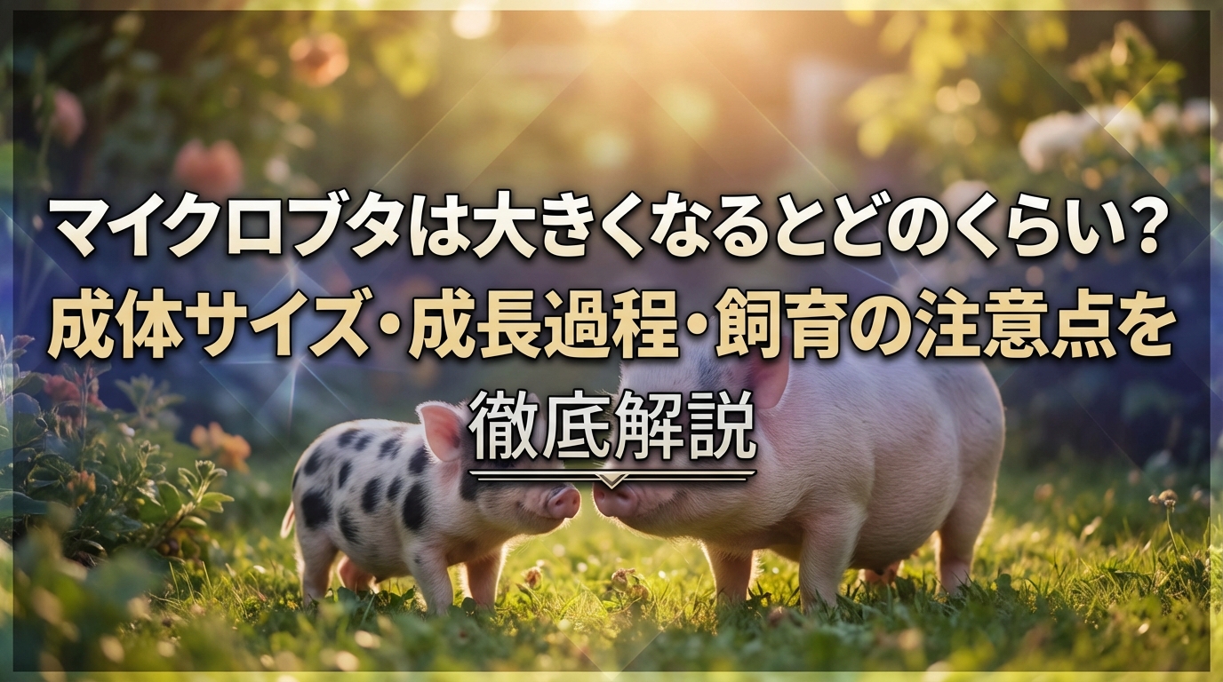 マイクロブタは大きくなるとどのくらい?成体サイズ・成長過程・飼育の注意点を徹底解説