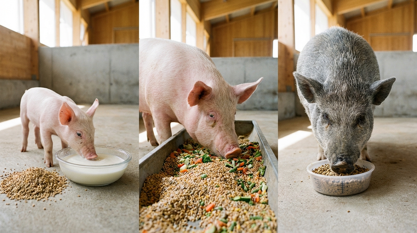 【月齢別】子豚・成豚・シニアで変わる餌の量の違い