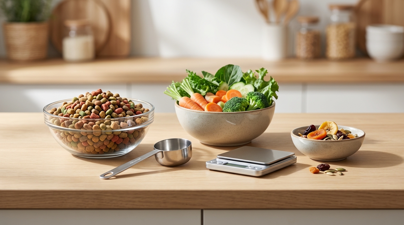 【種類別】ペレット・野菜・おやつの配分と餌の量