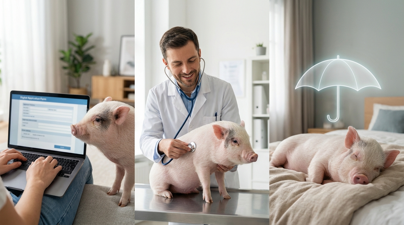 マイクロブタのペット保険の申込み手順【3ステップ】