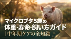 マイクロブタ5歳の体重・寿命・飼い方ガイド｜中年期ケアの全知識